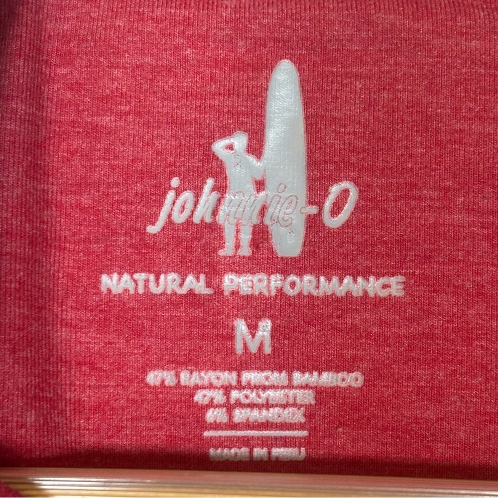Johnnie-O Natural Performance 1/4 Quarter Zip Pullover-Red Maroon-Men Medium - Picture 3 of 6